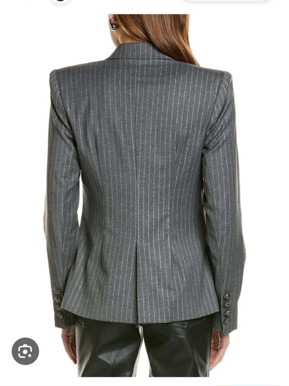Ramy Brook Women's Collins Double-Breasted Metallic Pinstripe Blazer Size 8 - Picture 3 of 16